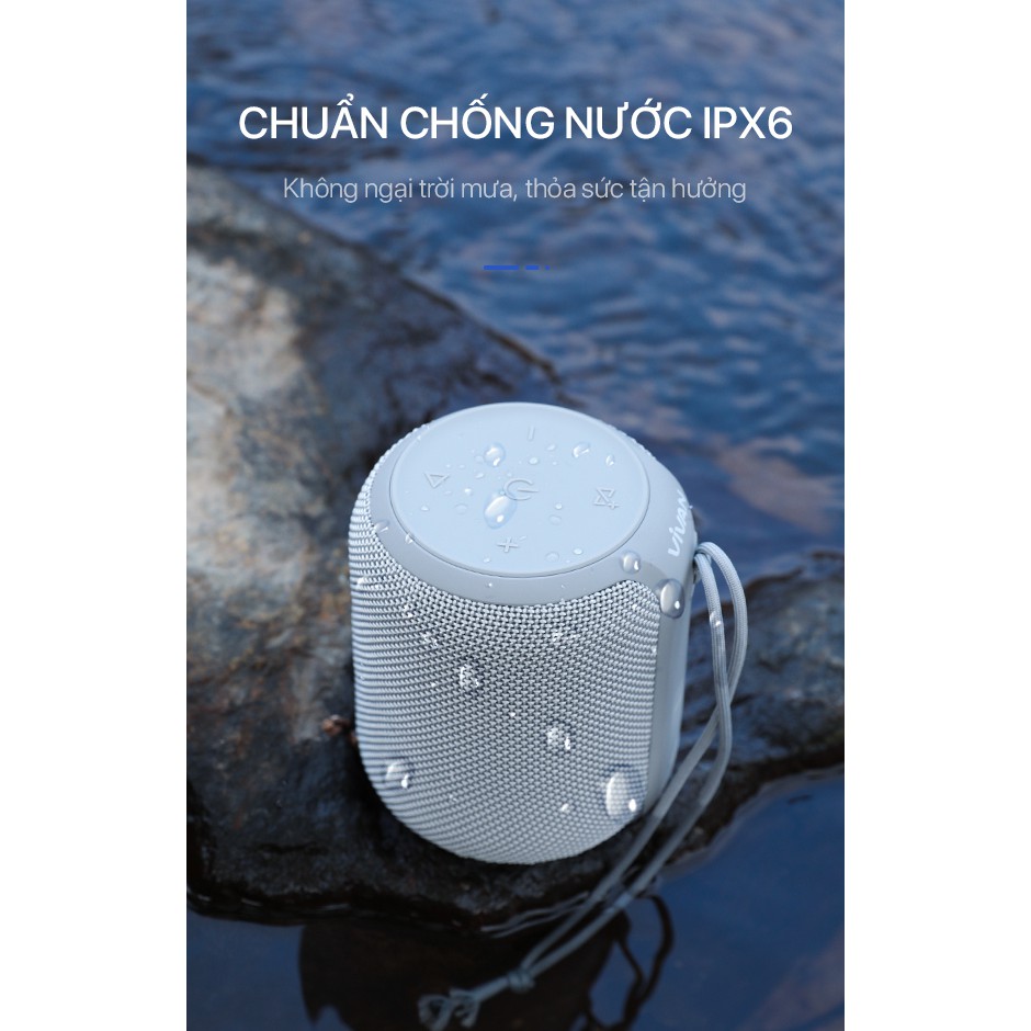 Loa Bluetooth 5.0 VIVAN VS12 Hi-Fi Công Suất 10W Chống Nước Âm Thanh Vòm 360 Độ Hỗ Trợ Kết Nối Cổng AUX Và MicroSD