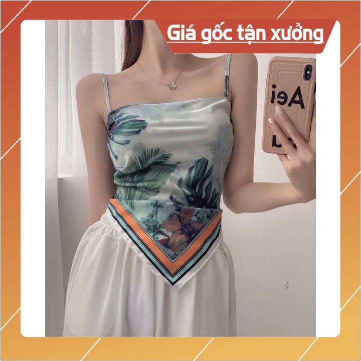 Áo yếm lụa hoạ tiết ❣️FREE SHIP❣️có đệm ngục, sang trọng, màu sắc tươi sáng | BigBuy360 - bigbuy360.vn