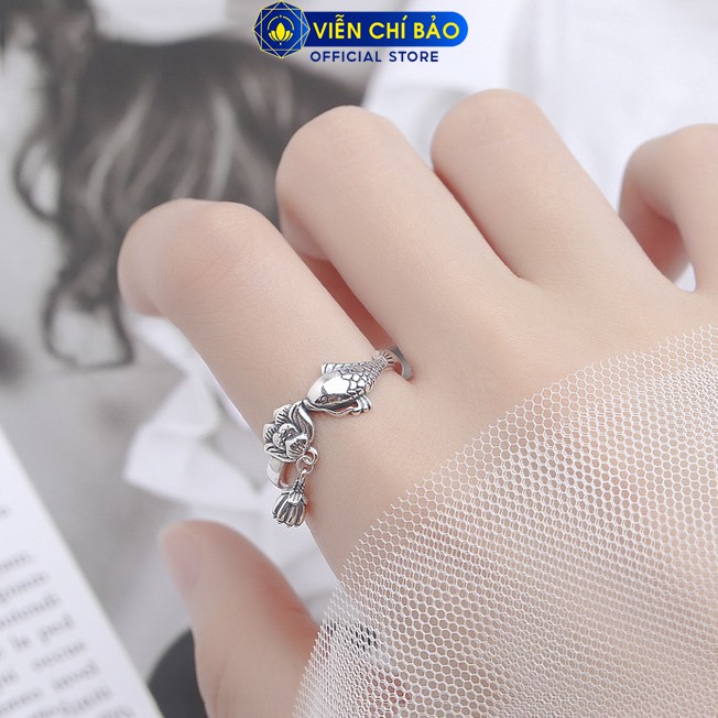 Nhẫn bạc nữ Lý ngư liên hoa chất liệu bạc Thái 925 thời trang phụ kiện trang sức nữ Viễn Chí Bảo N000256