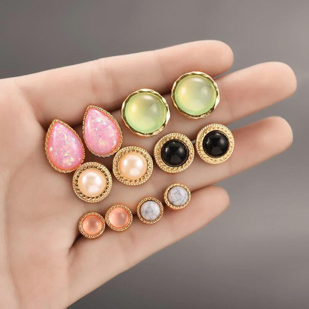 Qqmall Khuyên Tai Dạng Nụ Dự Tiệc Cưới Cho NữHoa Baroque Trang Trí|Phụ Kiện Thời Trang Dễ Thương Bắt Mắt