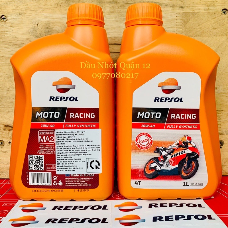 Repsol Châu Âu - Combo Nhớt Repsol Moto Racing 10W-40 1Lit + Lọc Nhớt Yamaha