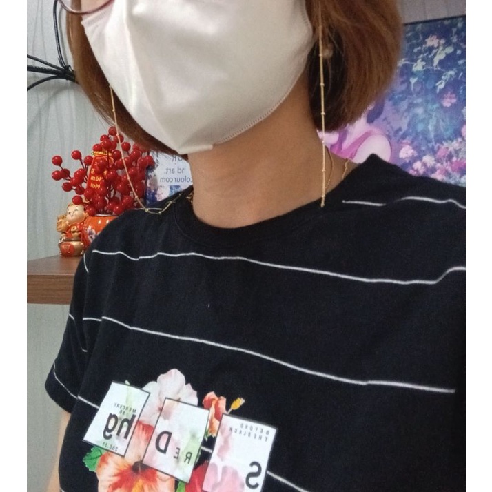 Dây đeo khẩu trang kính mắt chống rớt xích bi nhí xinh xinh cao cấp không đen không bay màu