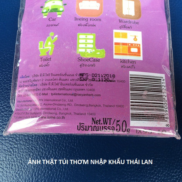 Túi Thơm,Túi Thơm Thảo Dược Thiên Nhiên Treo Tủ Quần Áo, Treo Trên ô tô Nhập Khẩu Thái Lan