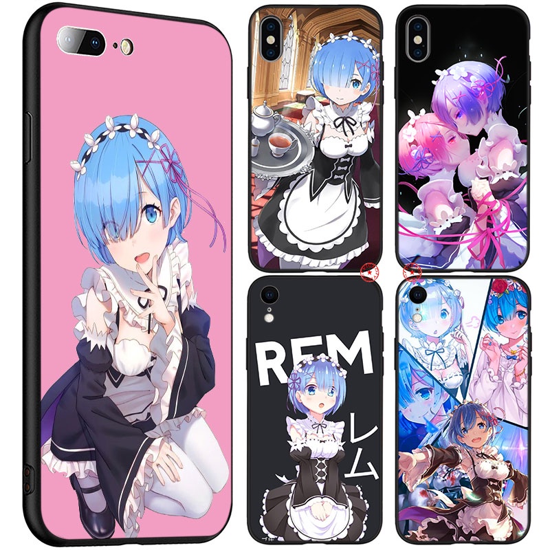 Ốp điện thoại mã UOL14 hình anime Re Zero Ram Rem thích hợp cho IPHONE SE XR 5 5S 6 6S 7 8 11 PRO MAX PLUS