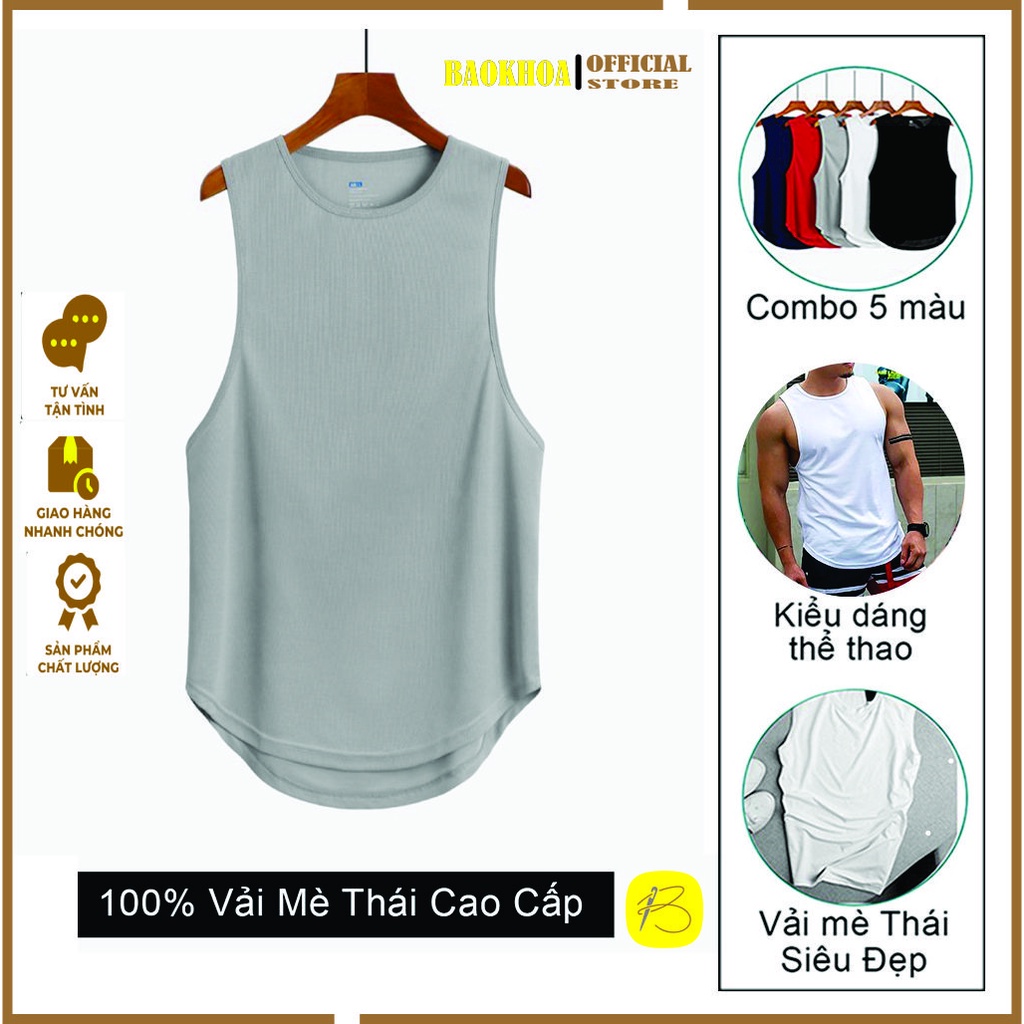 Áo ba lỗ, áo nam sát nách, áo thể thao tập gym BAOKHOA_OFFICIAL Shop size L, XL, 2XL