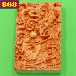 Mặt gỗ hoàng đàng khắc long phụng MG58