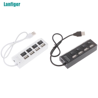 Bộ chia 4 cổng usb 2.0 hub tốc độ cao có công tắc bật / tắt cho laptop