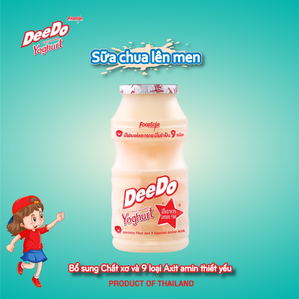 Sữa chua lên men từ nho trắng- Deedo Yoghurt 100ml - Sữa chua uống Thái Lan - Quà tặng không bán