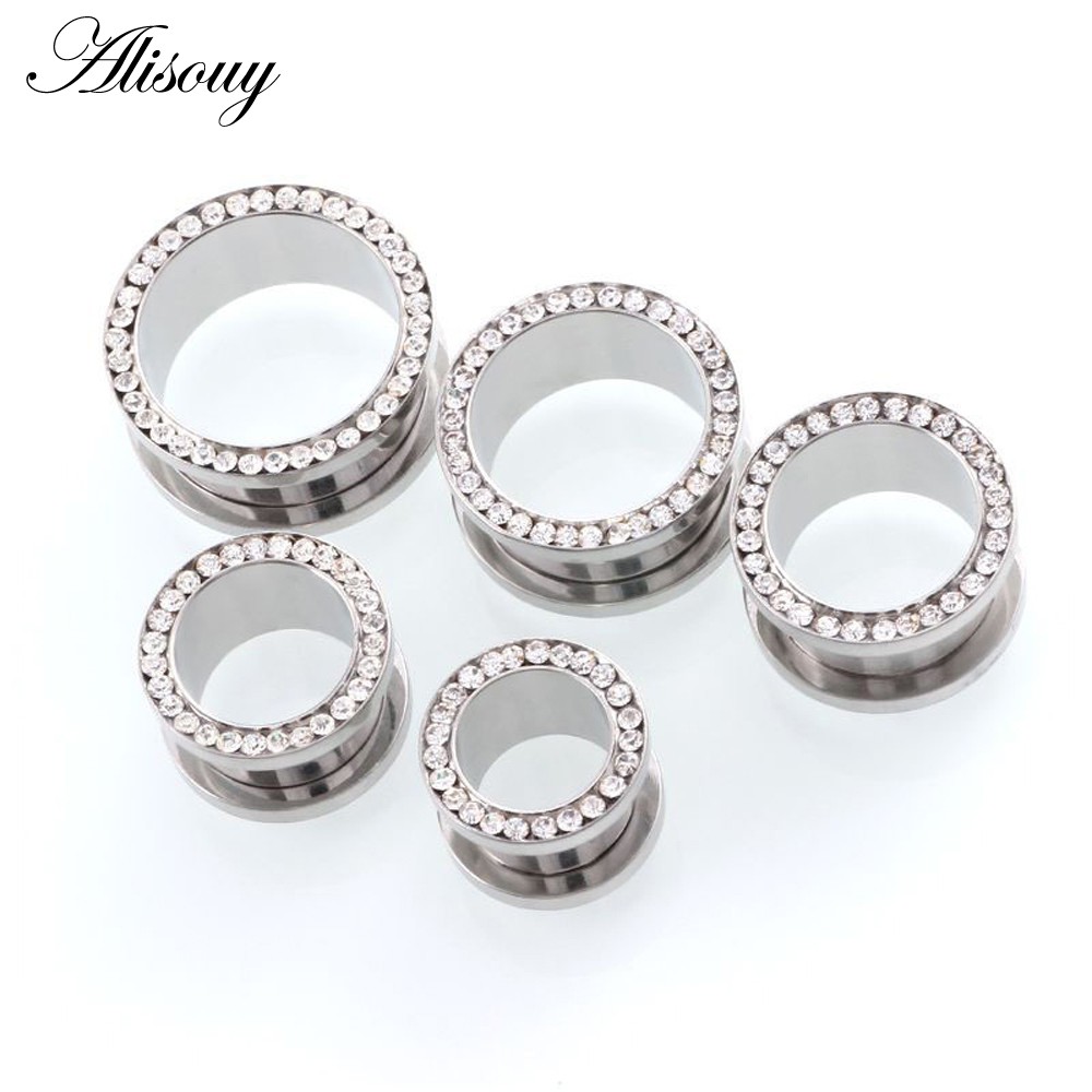 Alisouy 1 Cặp Nút Nong Tai Bằng Thép Không Gỉ