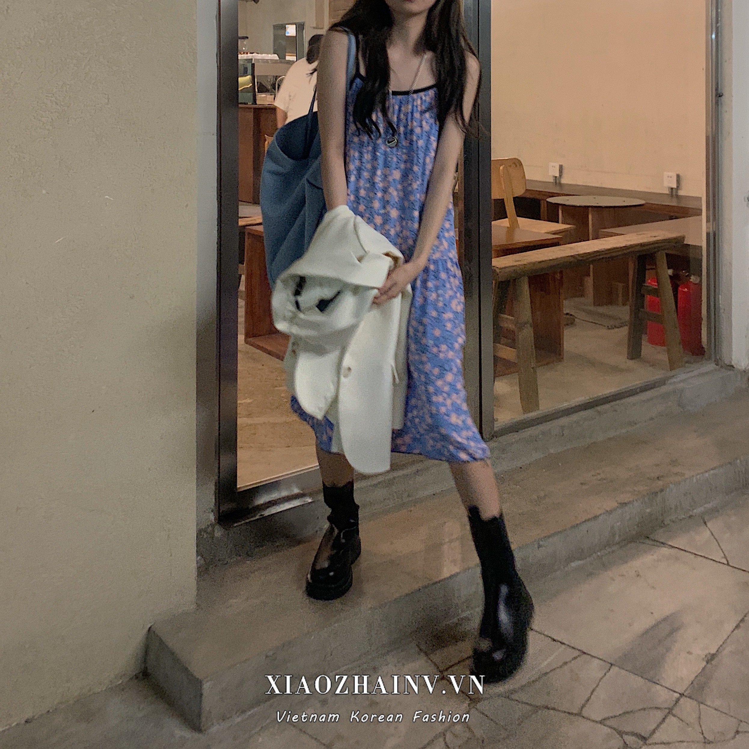 đầm ulzzang Hoa Hai Dây Phong Cách Retro Hàn Quốc Nữ Tính | BigBuy360 - bigbuy360.vn