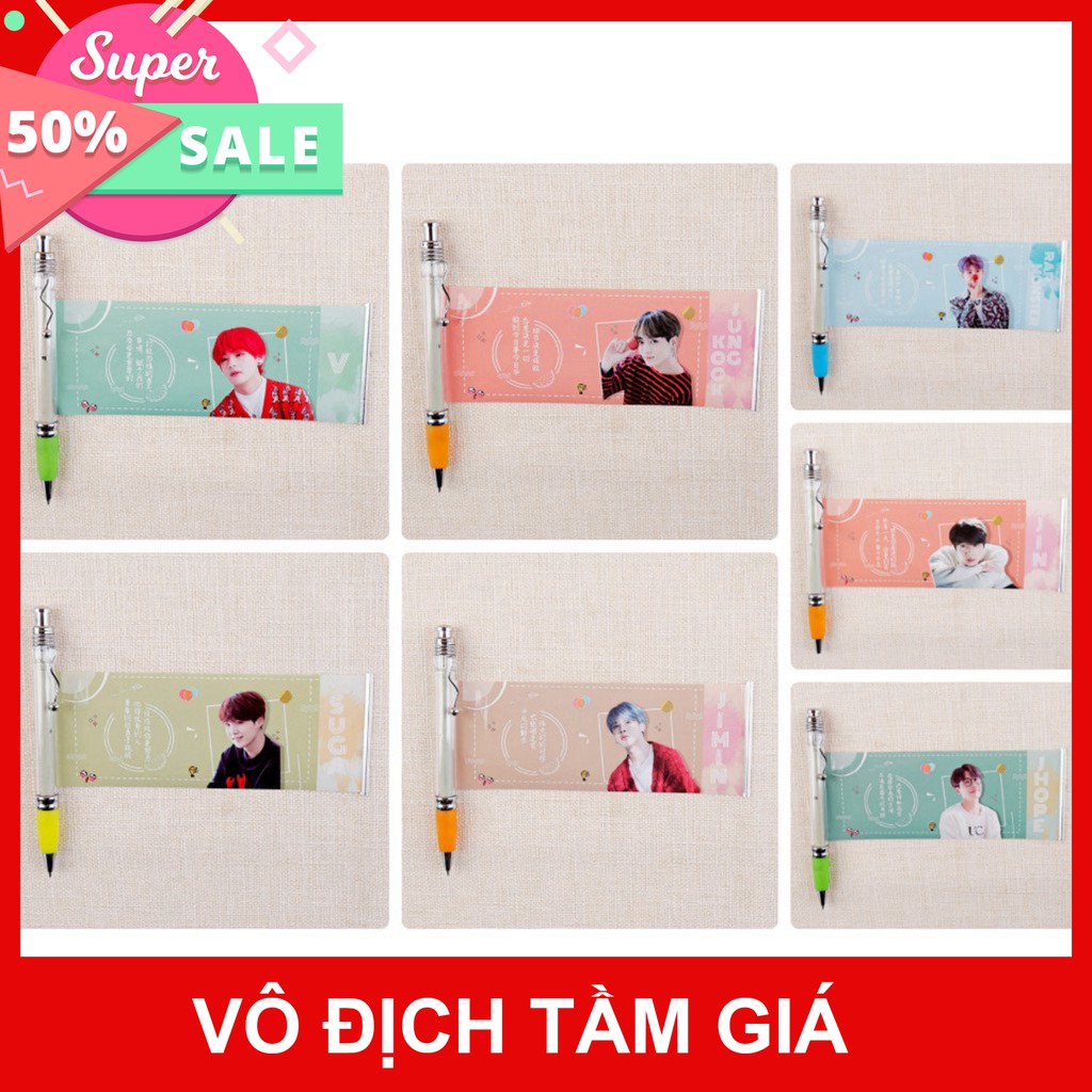 Chuyendokpop (Sỉ 10k) Bút bts v jungkook bts bút viết bi gel dễ thương,đồ dùng học tập phong cách hàn quốc CẢM ƠN ĐÃ TI