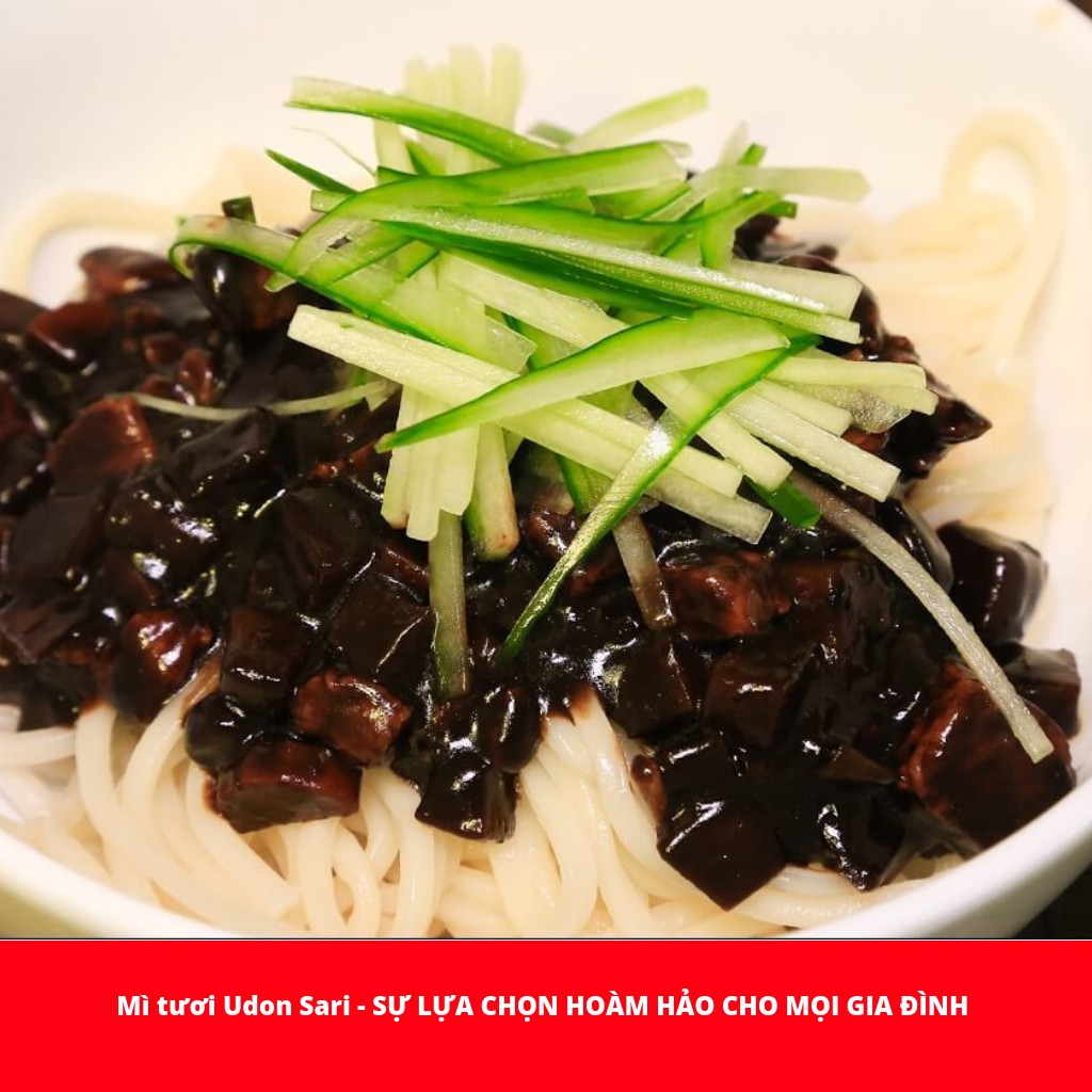 MÌ TƯƠI UDON SARI, MÌ LÀM MÌ TƯƠNG ĐEN GÓI 200GR