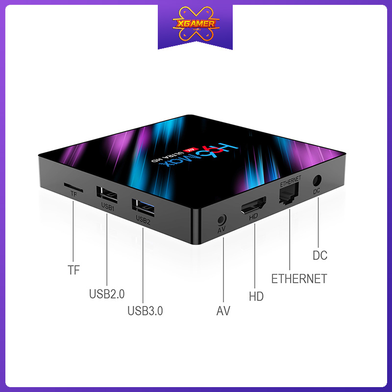Đầu máy TV Wifi Bluetooth thông minh H96 Max 4gb 64gb Android 10 Kodi V18 Rk3318 4k