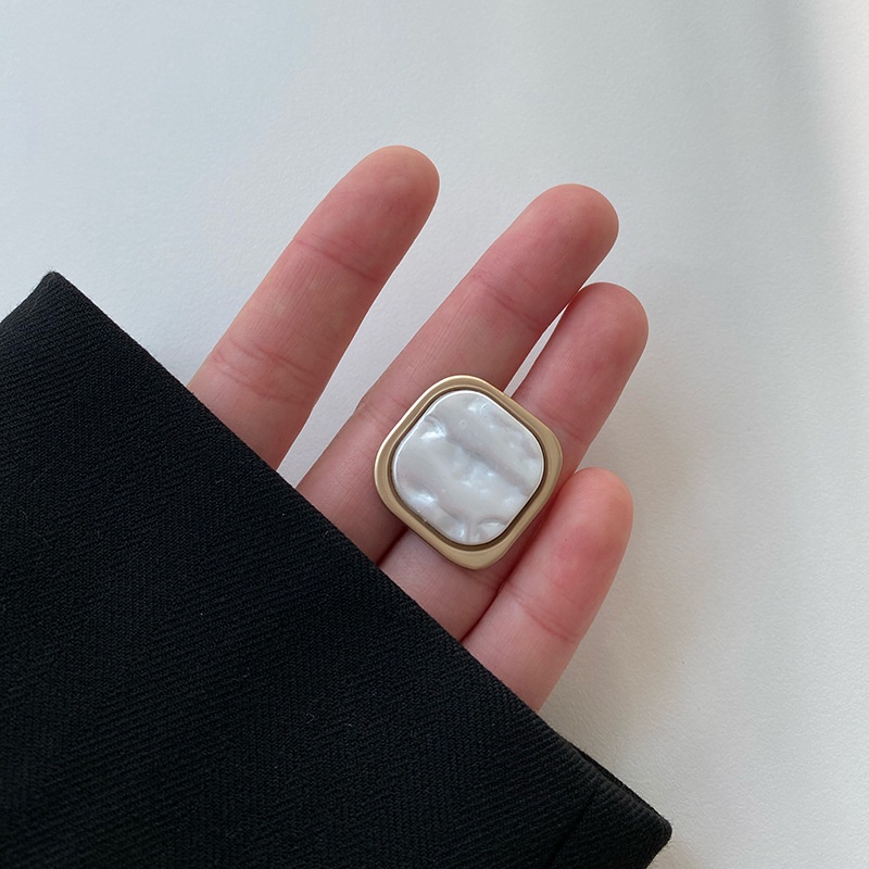 Set 5 Nút Áo Hình Vuông Họa Tiết Vỏ Sò Phong Cách Hàn Quốc 11.5 / 25 / 28 / 34MM