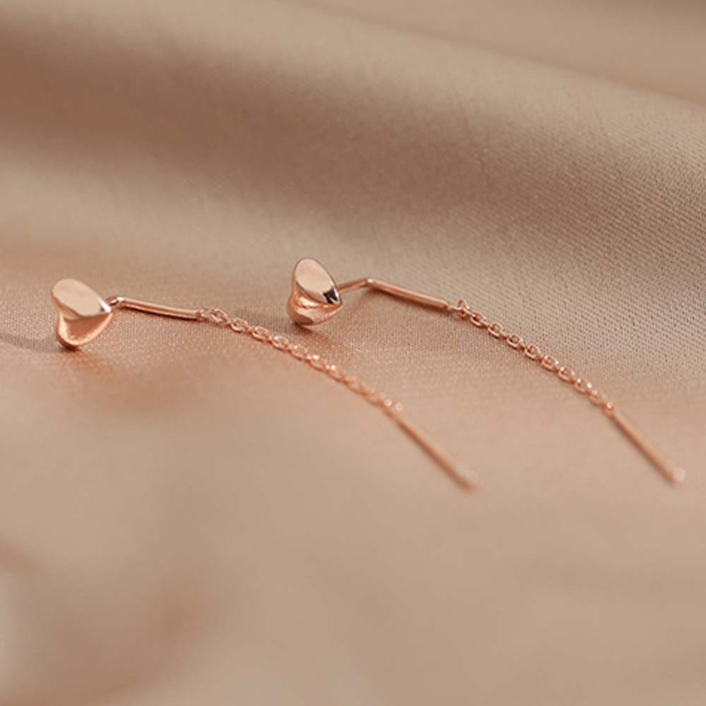 NEEDWAY Korean Women|Thin Tassel Love Fringed Earline