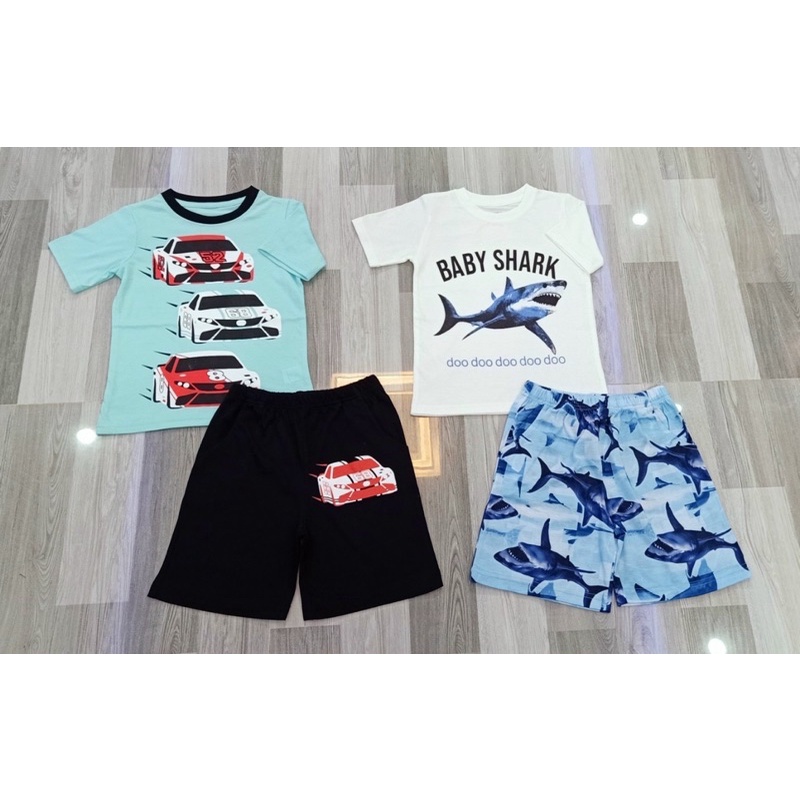 Bộ bé trai cotton lên từ vải dư size đại plaec