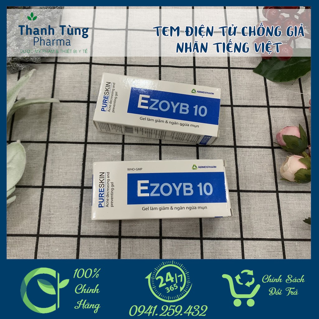 EZOYB 10 ✅[CHÍNH HÃNG] GEL HỖ TRỢ LÀM GIẢM VÀ NGĂN NGỪA MỤN VIÊM MỤN BỌC MỤN TRỨNG CÁ | BigBuy360 - bigbuy360.vn