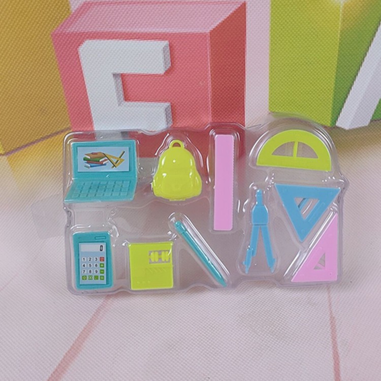 Set đồ dùng học tập 10 món cho búp bê, phụ kiện,nội thất cho búp bê