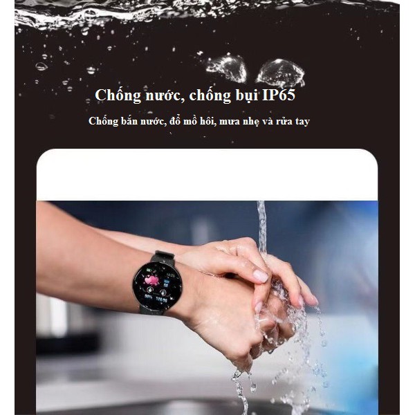 Đồng hồ thông minh nam nữ thể thao đo nhịp tim huyết áp lượng calo chống nước hiệu quả D18