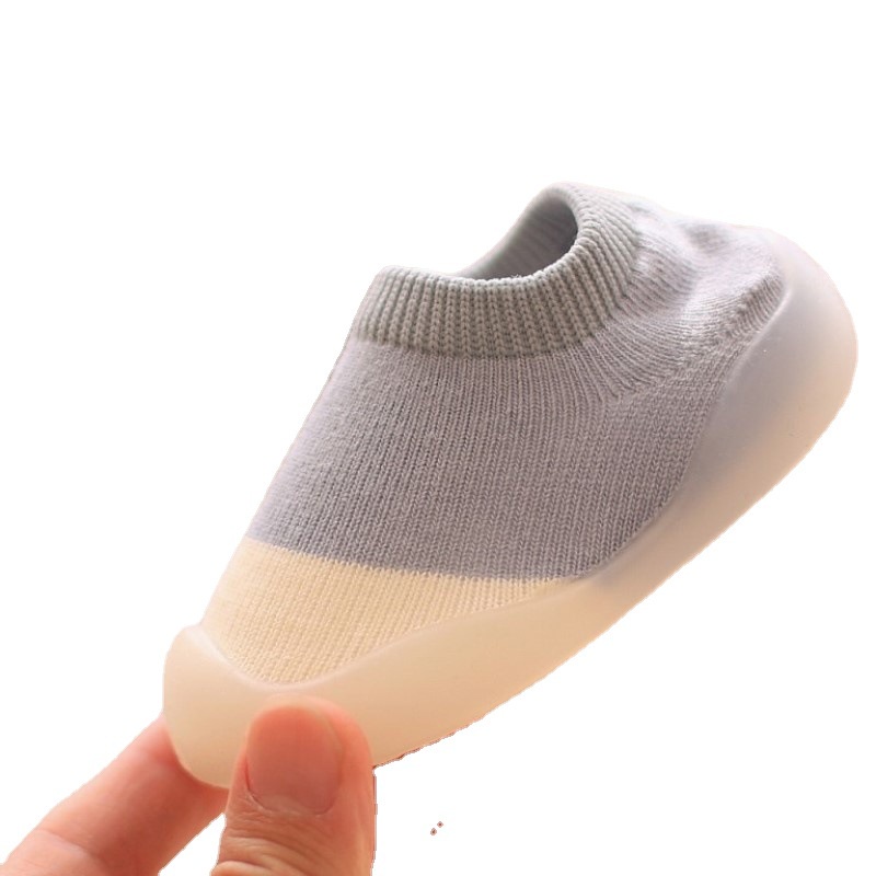 Giày Vớ Đế Mềm Phối Màu Dễ Thương Cho Bé Tập Đi