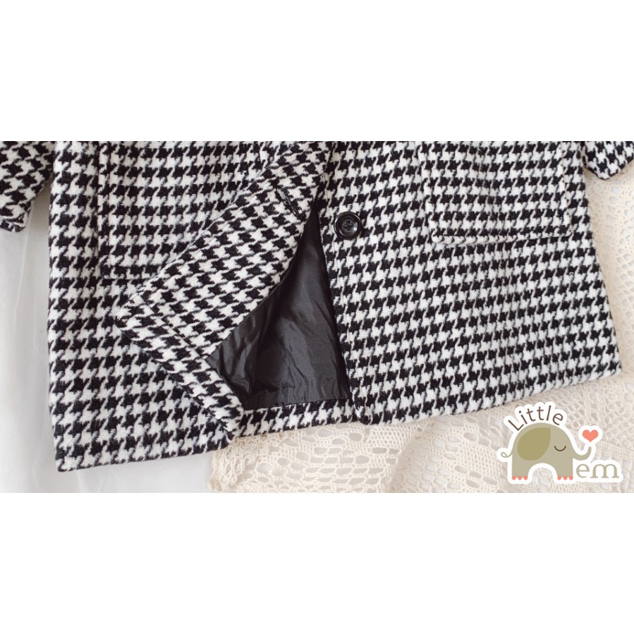 Áo khoác Houndstooth chần bông cho bé _ Caro