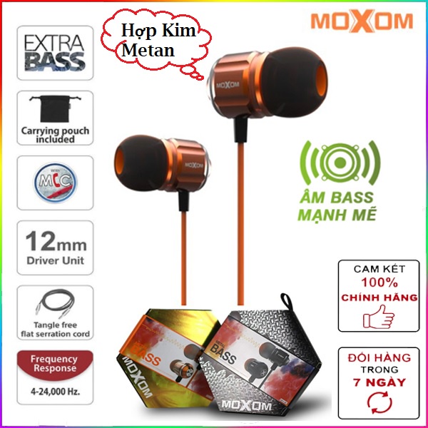 ⚡Flash Sale⚡Tai nghe nhét tai earphone Super Bass Moxom MH06 nghe nhạc EDM Remix chơi Faming esport jack 3.5mm