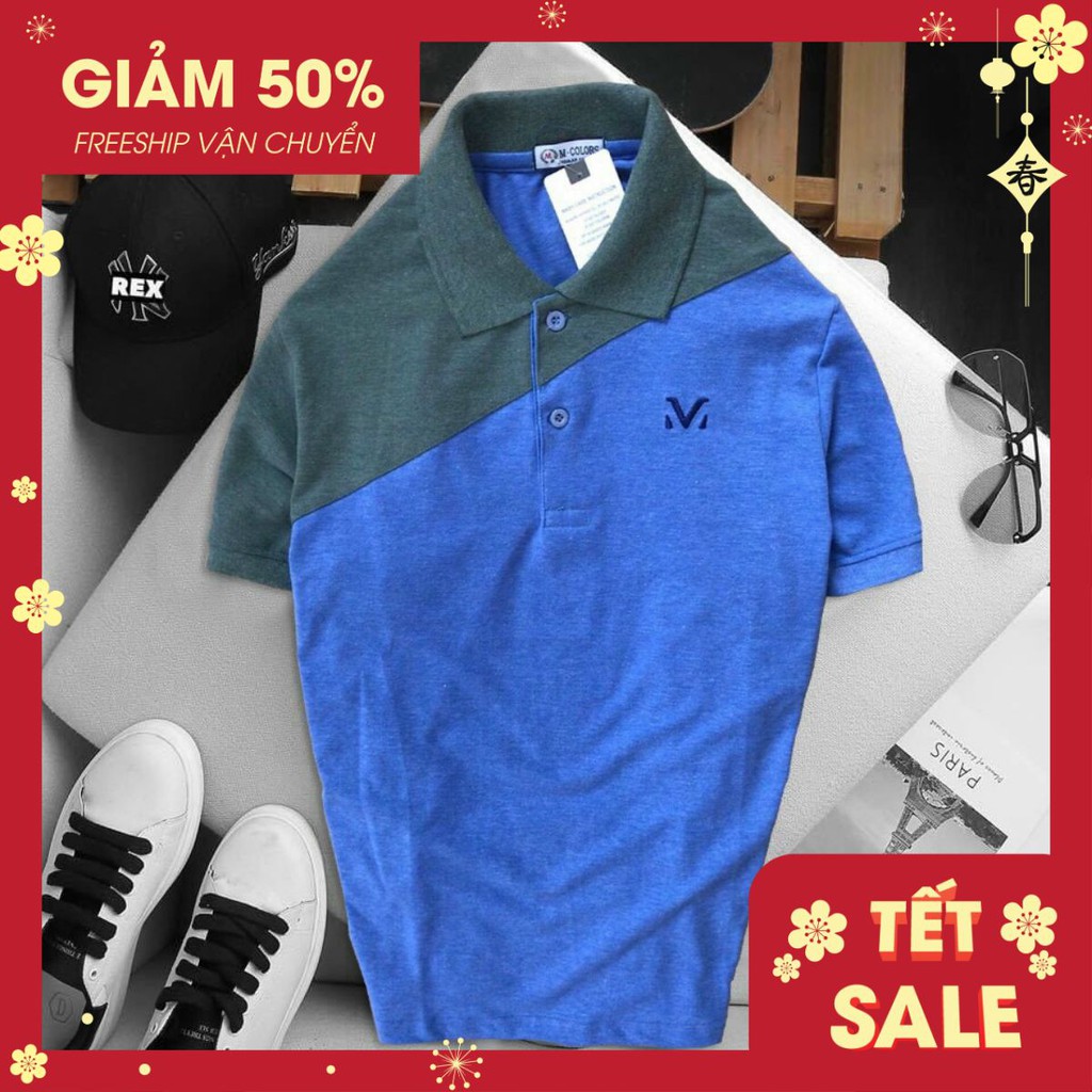 Áo Polo nam cổ bẻ phối màu chữ M vải cá sấu Cotton xuất xịn,chuẩn form,sang trọng-lịch lãm màu -Hàng Xuất Khẩu | BigBuy360 - bigbuy360.vn