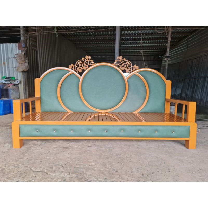 Giường sắt thông minh  giả gỗ khung hộp 4x8 ngang 1m6x2m giao hàng miễn phí nội thành HCM - Mẫu mới