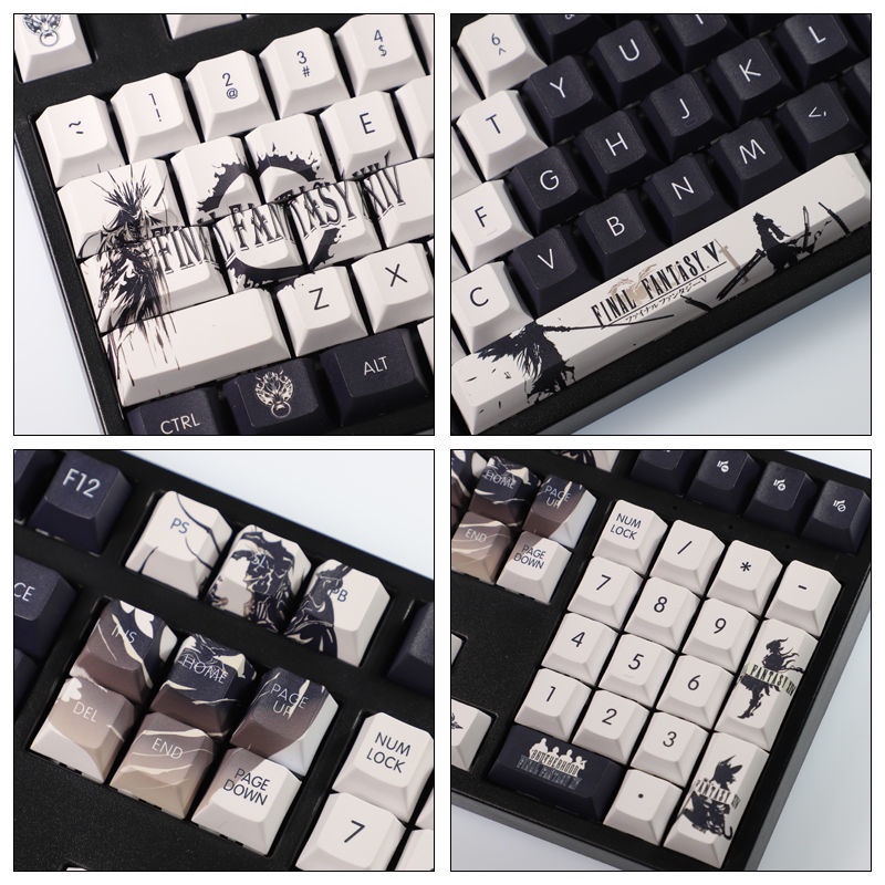 Keycap của Final Fantasy Cherry Hồ sơ trò chơi FF14 chủ đề Keycap PBT Dye thăng hoa bàn phím cơ học keycap 108 phím