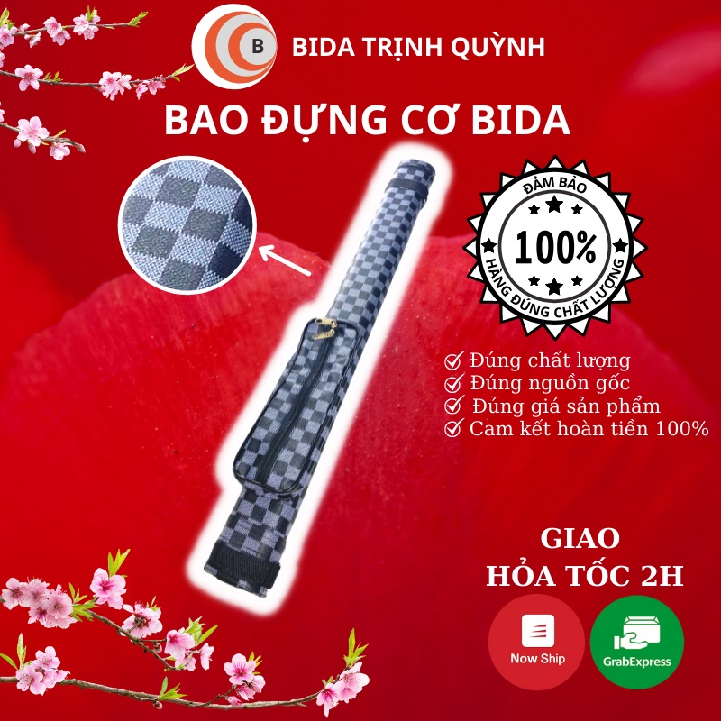 Bao Da Kẻ Caro Đen Đựng Cơ Bida bao đựng gậy bida bi-a caro đen TRQ 82cm