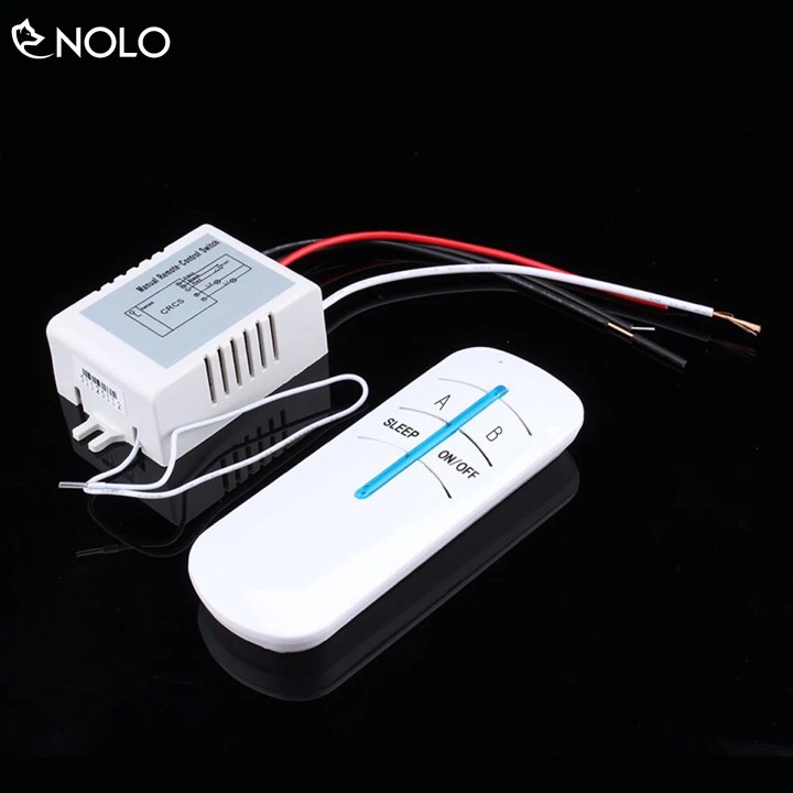Bộ Công Tắc Điều Khiển Từ Xa RF 2 Cổng 2 Kênh 2 Chế Độ Có Kèm Remote Và Pin 12V 23A Tầm Xa 20m