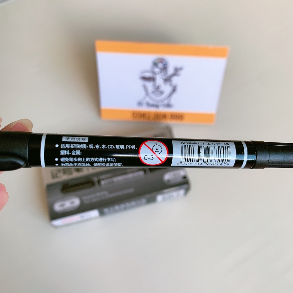 ✨ BÚT LÔNG DẦU ĐI NÉT ĐEN TRANH VẼ, 2 ĐẦU ✨ Ngòi Nhỏ - Bút Đánh Dấu Deli 6824