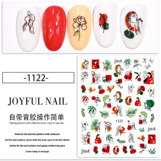 Bộ sticker dán móng trừu tượng siêu bền siêu dính