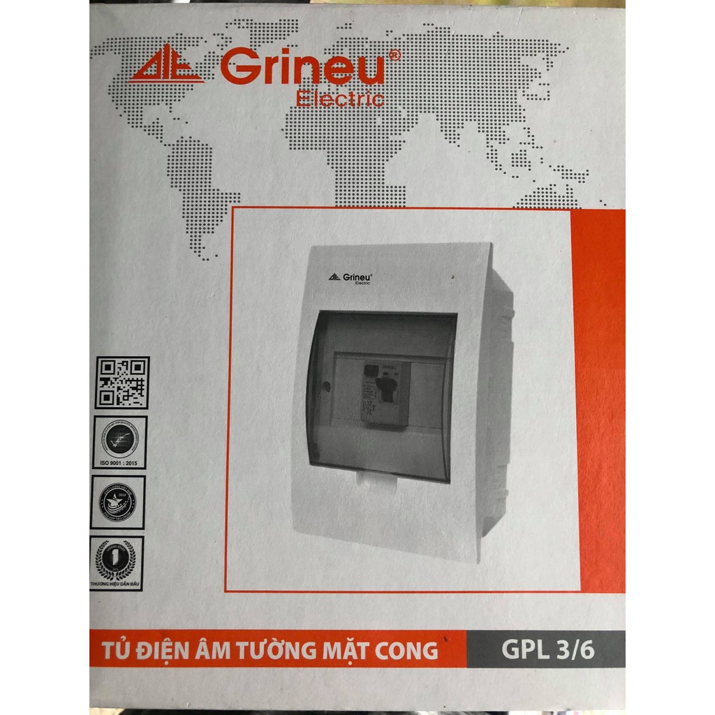 Tủ điện âm tường Grineu 3/6