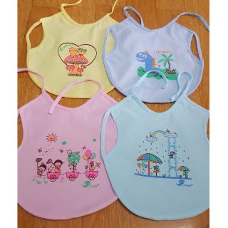 Set 5 Yếm ăn dặm cotton cao su cho bé, yếm bé gái bé trai, khăn yếm cotton cho bé