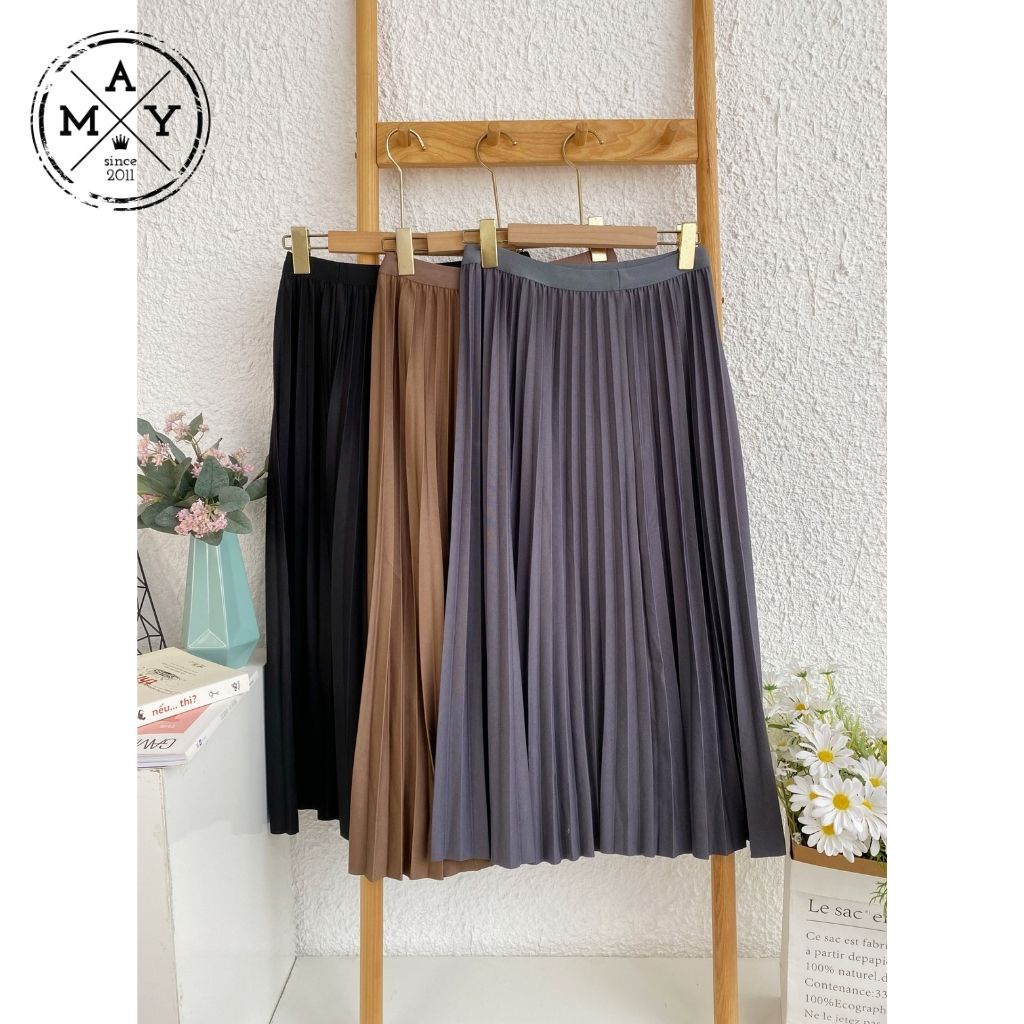Chân Váy Midi Xếp Ly Dáng Dài MAY.SINCE2011, Váy Midi Dáng Xòe Freesize Che Khuyết Điểm MAN02-0110 | BigBuy360 - bigbuy360.vn