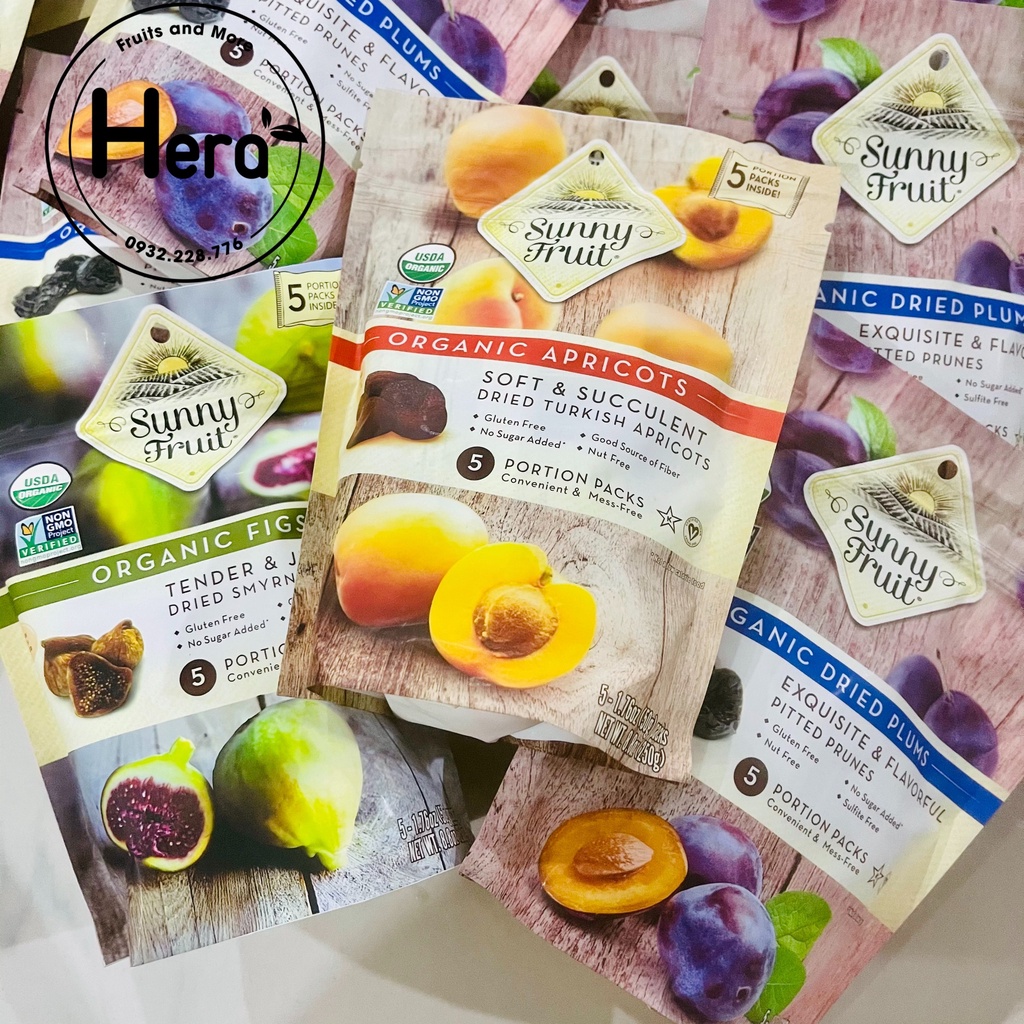 Trái cây sấy khô Sunny Fruit ( trái cây organic mận, mơ , sung, nho)