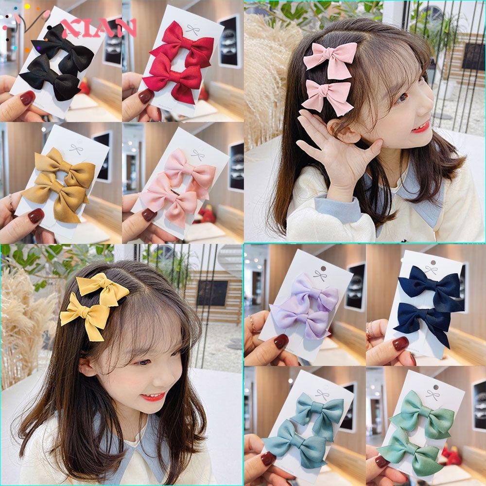 Kẹp Tóc Nơ Màu Trơn Xinh Xắn Hợp Thời Trang Cho Nữ
