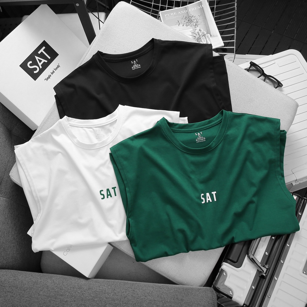 Áo thun ba lỗ tanktop nam trơn SAT-BG03, vải thun mềm mịn, dày dặn, trẻ trung chuẩn form SAT