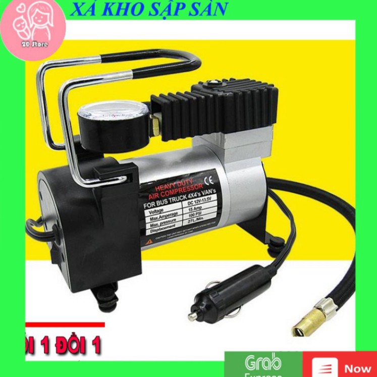 BƠM Ô TÔ - XE MÁY Mini 12V - 220V 150Psi cắm cổng sạc xe hơi - Có đồng hồ đo áp suất - BH 6 tháng [Mã FASHION] [Mã FREES