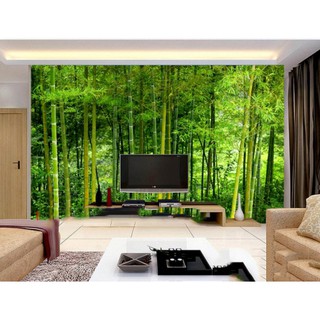 Tranh dán tường 3d trúc xanh BINBIN PC63 (Có in theo yêu cầu)