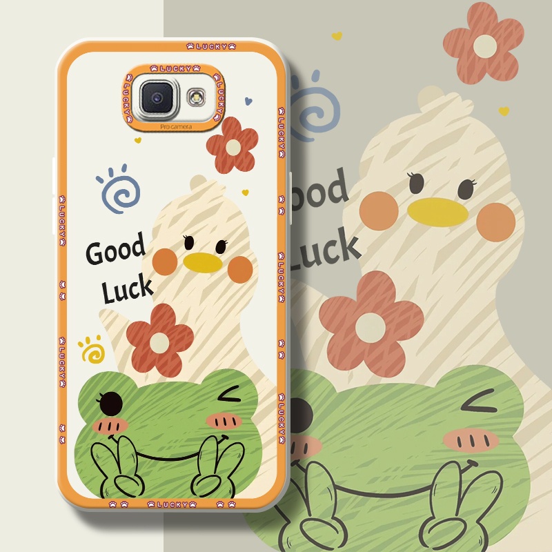 Ốp Điện Thoại Silicone Viền Vuông Chống Sốc In Hình Ếch Hoạt Hình Cho Samsung Galaxy J5 Prime