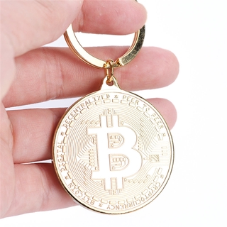 Móc khóa hình Bitcoin màu vàng độc đáo
