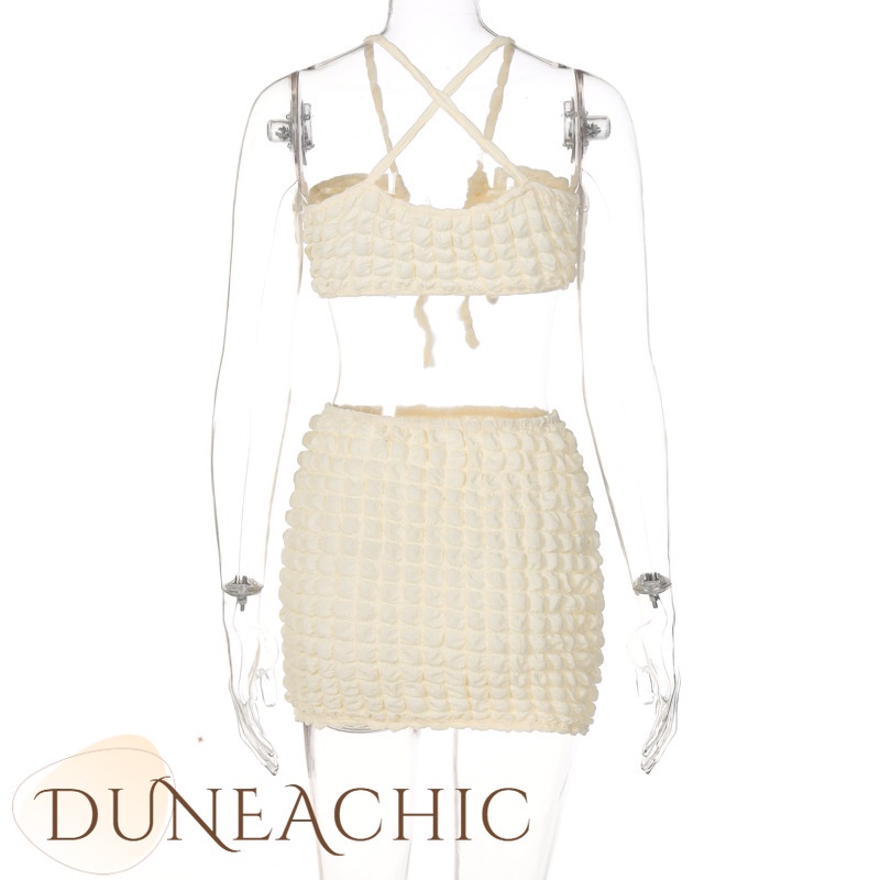 DUNEA Set đồ DUNEA69 gồm áo buộc dây và chân váy gợi cảm thời trang cho nữ
