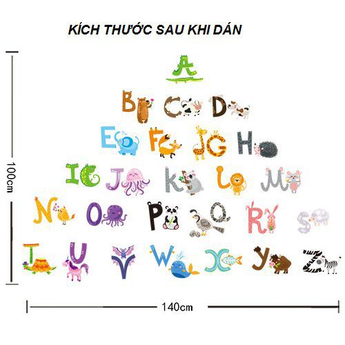 (HCM) Deacl dán tường bé làm quen chữ cái 2 - decalhcm