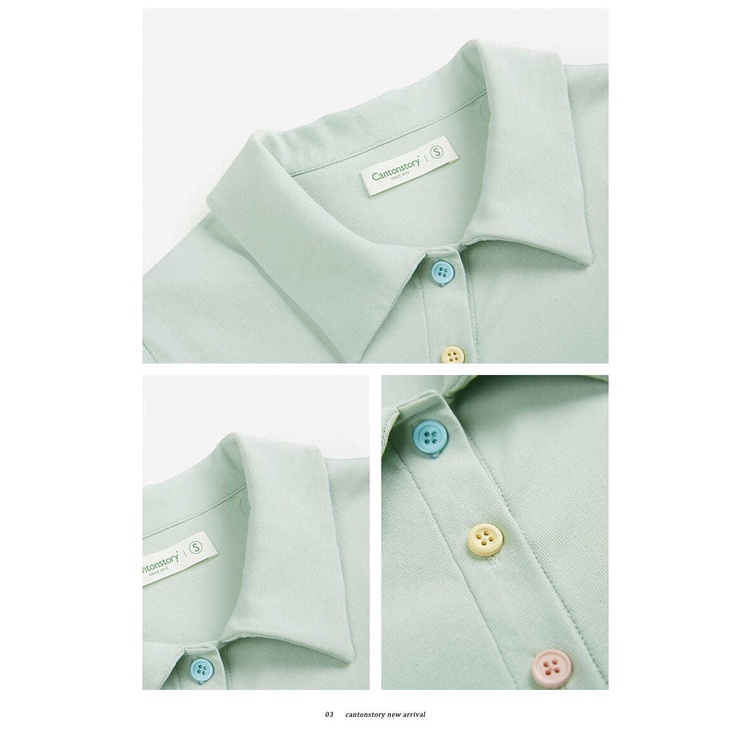 Áo polo Ngắn Tay Thoáng Khí Phong Cách Hàn Quốc Thời Trang Mùa Hè Cho Nữ