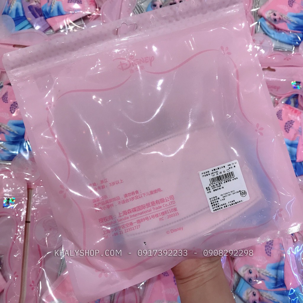 Set 3 khẩu trang vải Disney trẻ em hình công chúa Elsa ( Frozen ) 3 màu cho bé gái 3 - 8 tuổi - 57NDWF9485 | BigBuy360 - bigbuy360.vn