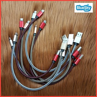 Cáp sạc dây dù ngắn 20cm cho iphone / android/ type-c