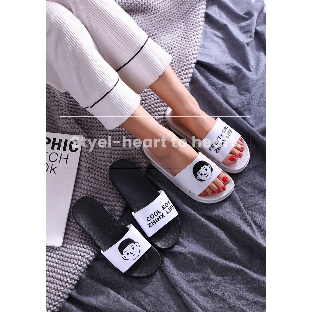 [NHẬP MÃ BACHHOAVN GIẢM 25K ĐƠN TỪ 250K] [FreeShip -  Xả Kho] Dép ulzzang mặt chữ cặp đôi nam nữ đế chống trượt tăng chi