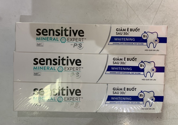 Combo 3 kem đánh răng P/S Sensitive Expert giảm ê buốt trắng răng 100g/hộp